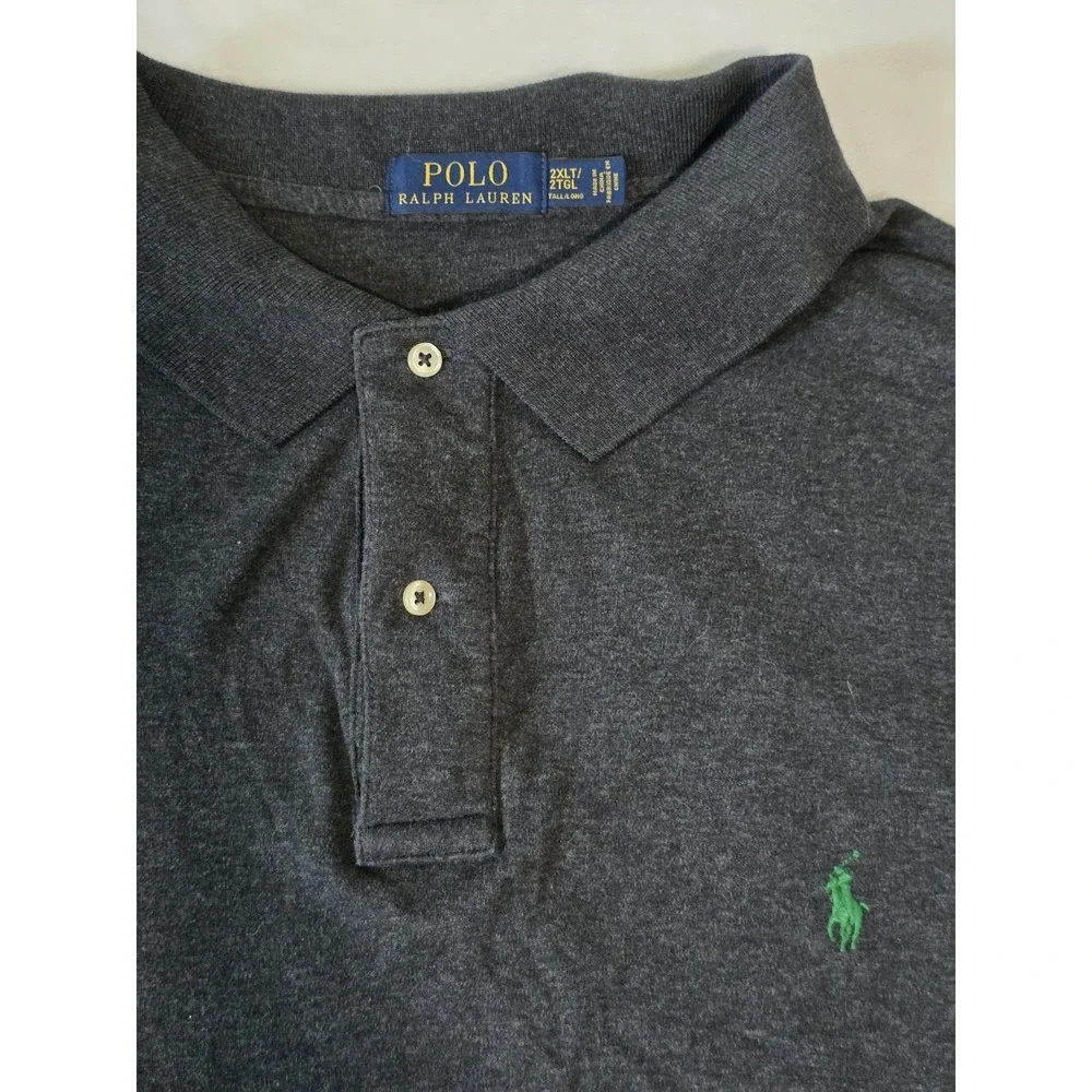 Polo Ralph Lauren Polo Shirt Mens XL Tall Charcoal Gray 100% Cotton Polo Golf T
